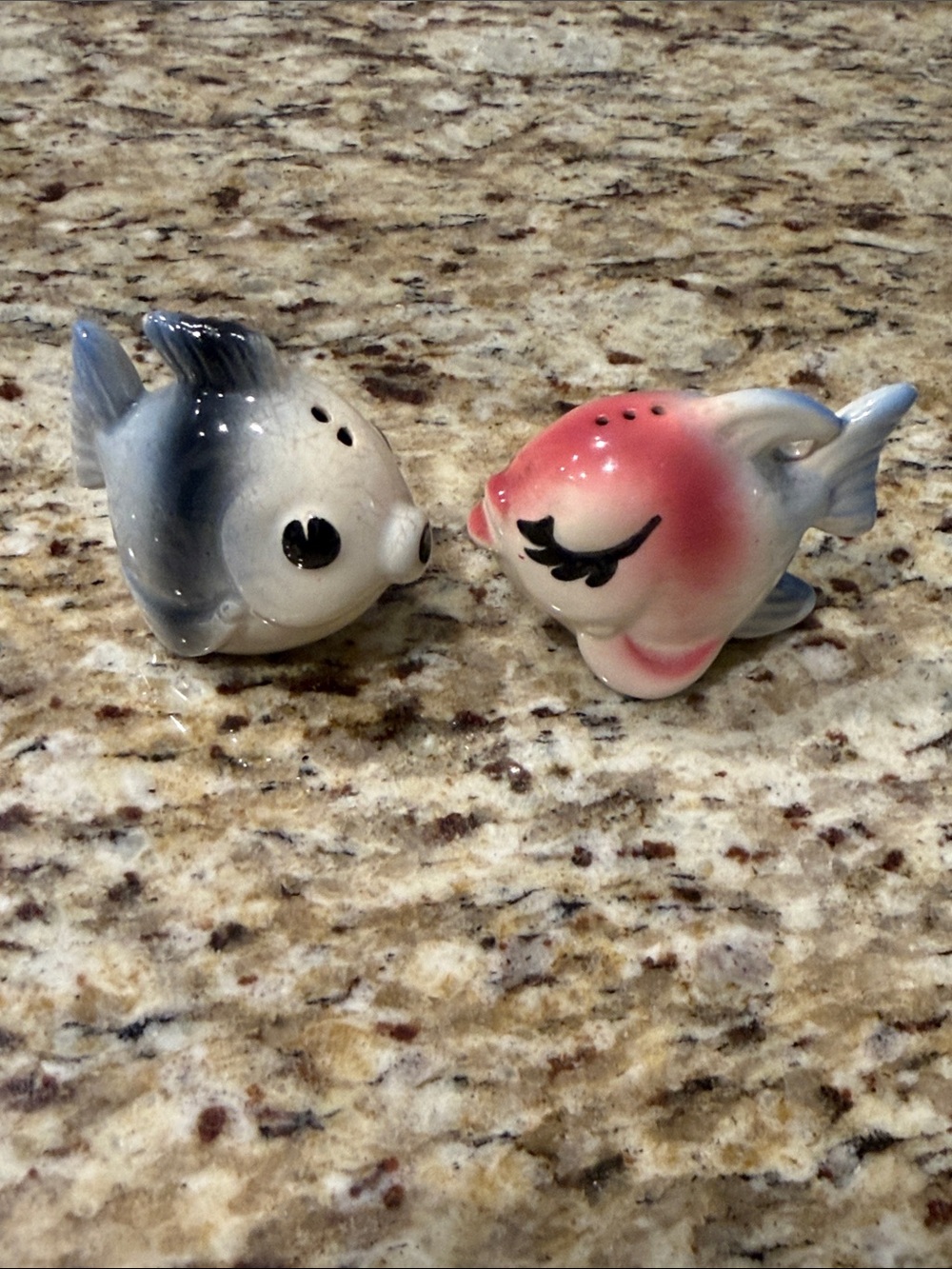Vintage Kissing Fish Salt and Pepper Shakers